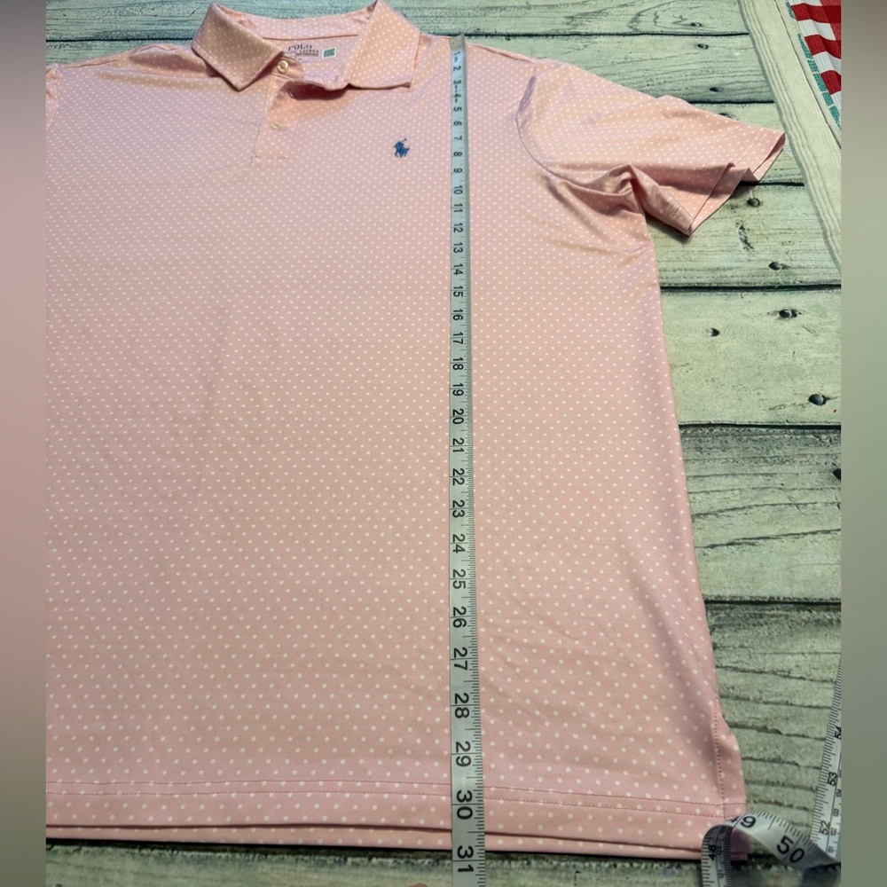 Polo Ralph Lauren pink Classic Fit Dot Performance Polo Shirt. XL - Picture 6 of 6